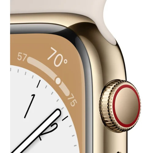 Apple Watch Series 8 45MM (GPS + Cellular) - Gold Stainless Steel - Image 3