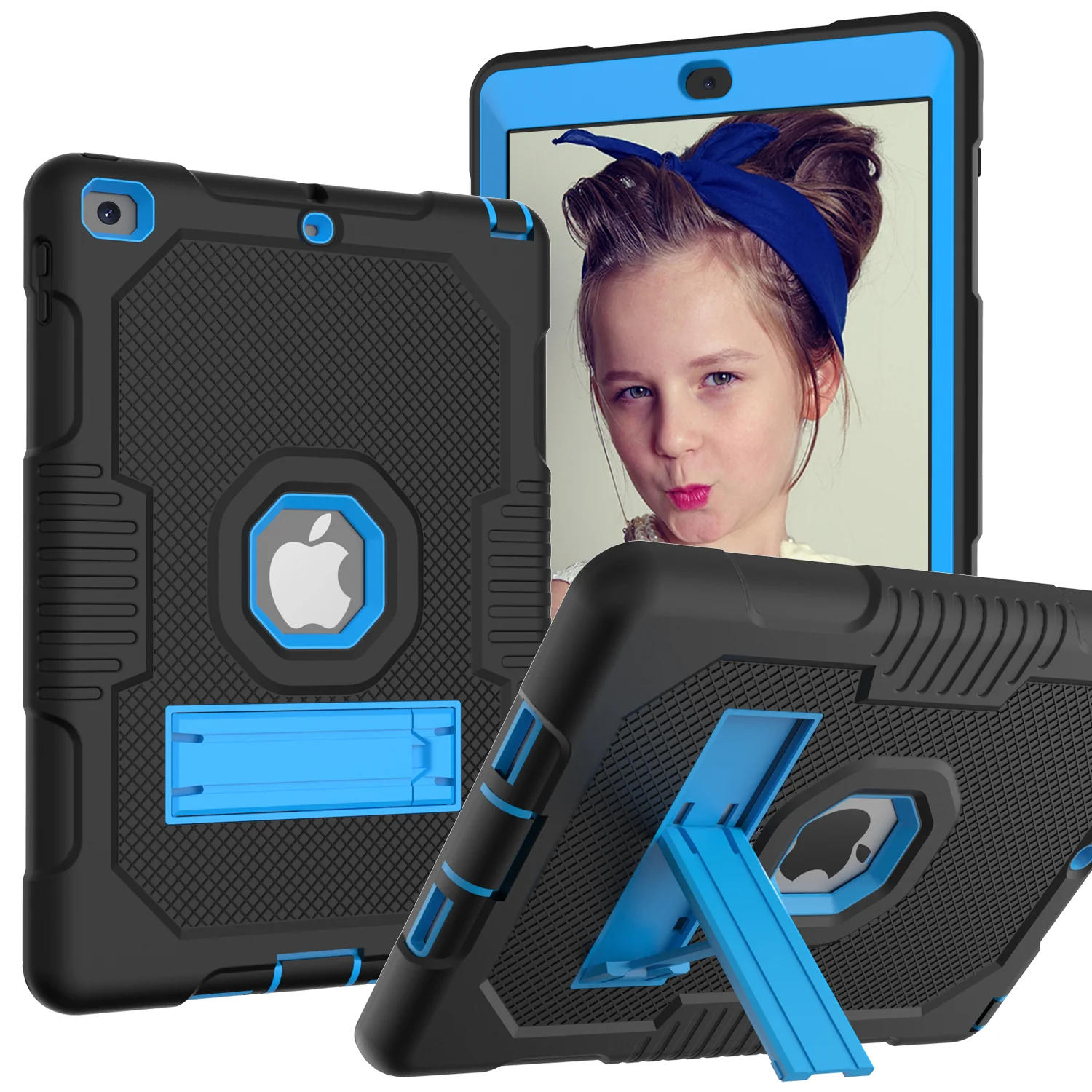 Protective Rugged iPad Case for (10.2-Inch, For iPad 7th, 8th, 9th Gen) - Kickstand Included - Image 3