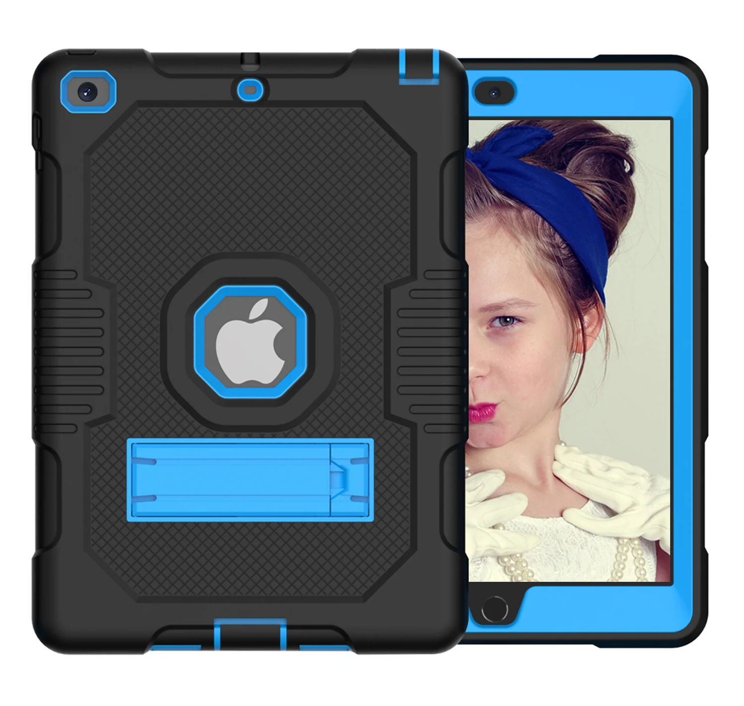 Protective Rugged iPad Case for (10.2-Inch, For iPad 7th, 8th, 9th Gen) - Kickstand Included - Image 4