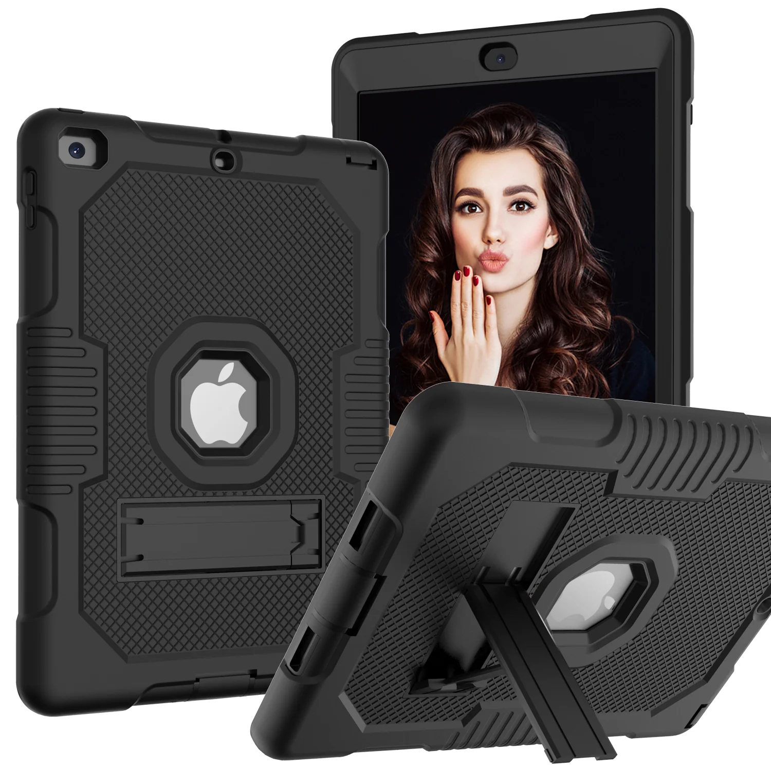 Protective Rugged iPad Case for (10.2-Inch, For iPad 7th, 8th, 9th Gen) - Kickstand Included - Image 5